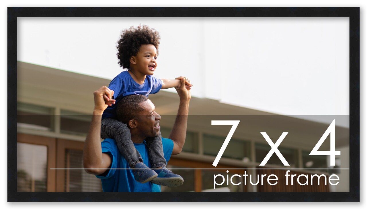 Photo Size Modernist Black Picture Frame - UV Acrylic, Foam Board Backing, Hanging Hardware